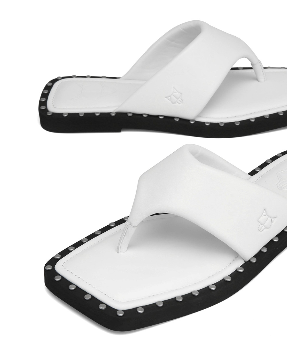 Naked Wolfe Danni White Leather Sandals | 0695-AYKGR