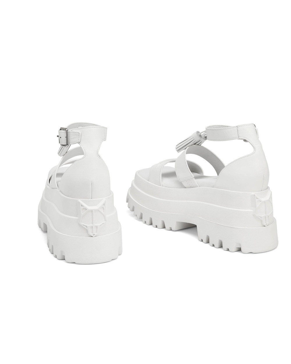 Naked Wolfe Dare White Sandals | 6157-WVRXK