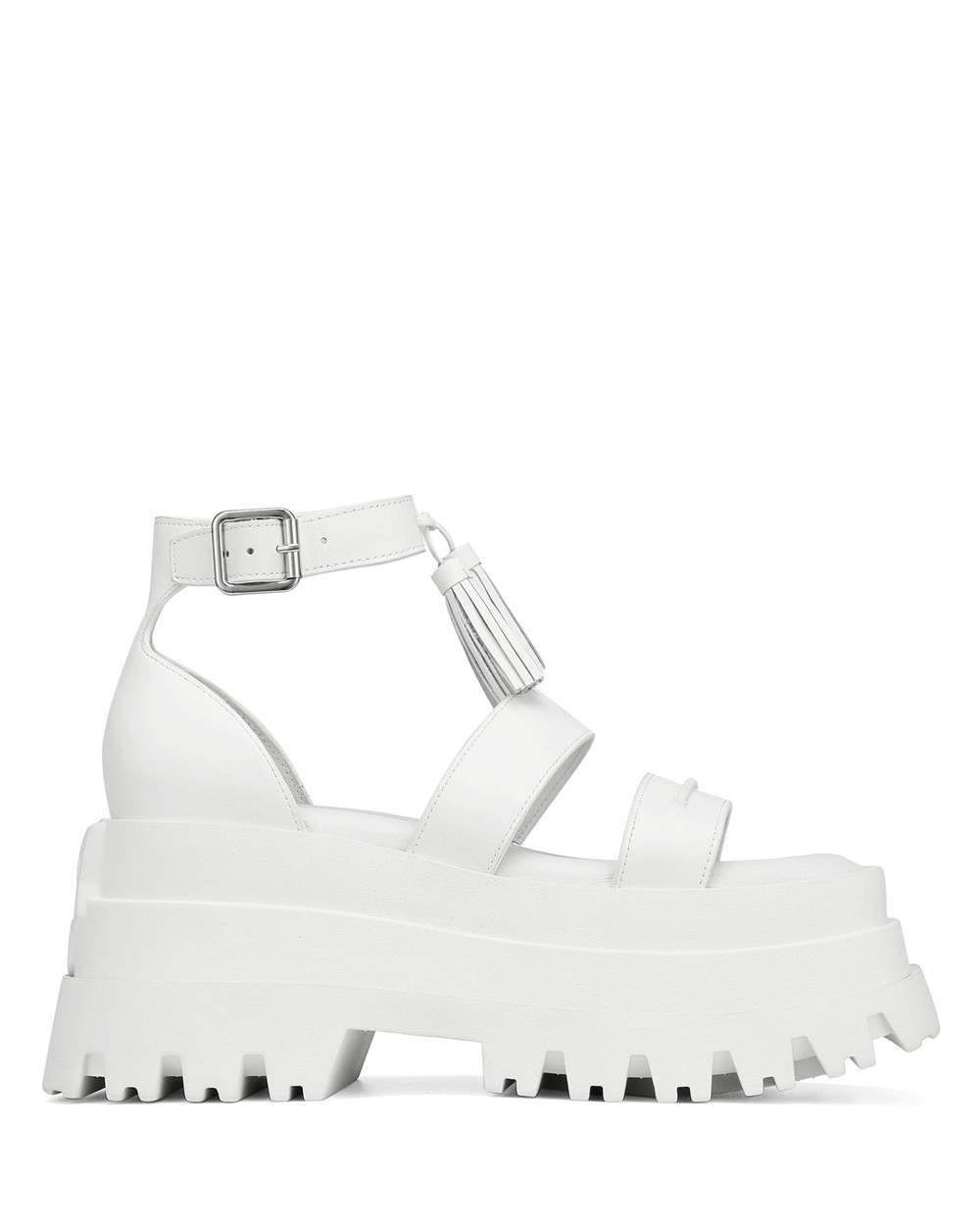 Naked Wolfe Dare White Sandals | 6157-WVRXK