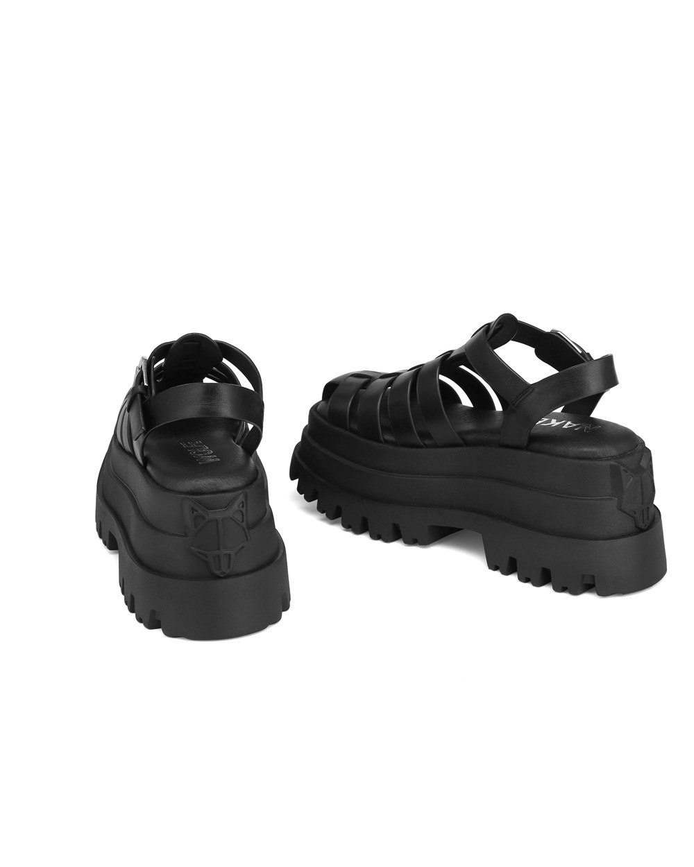 Naked Wolfe Devil Black Sandals | 9152-LDRZO