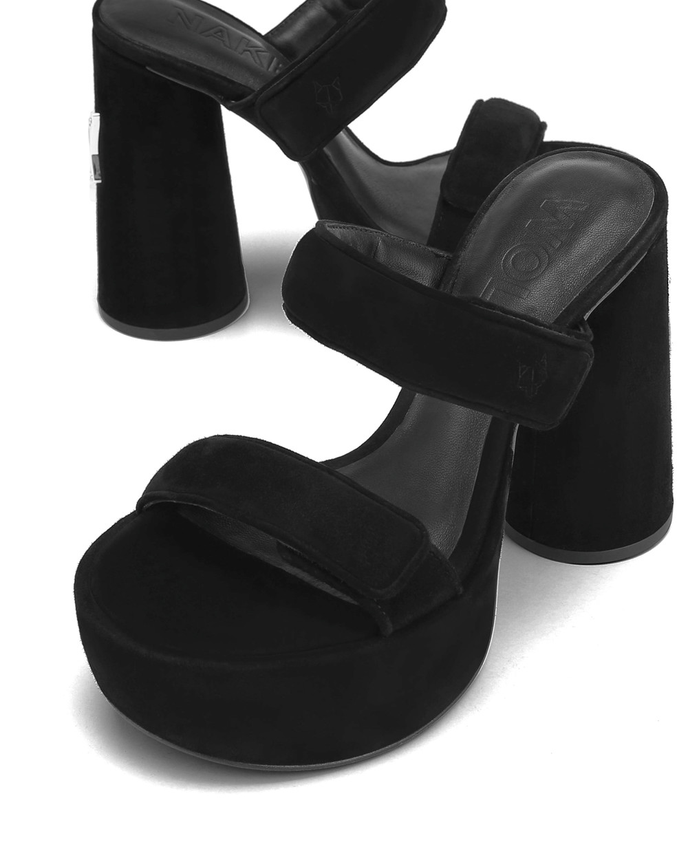 Naked Wolfe Diamond Black Suede Heels | 5327-XKRVH