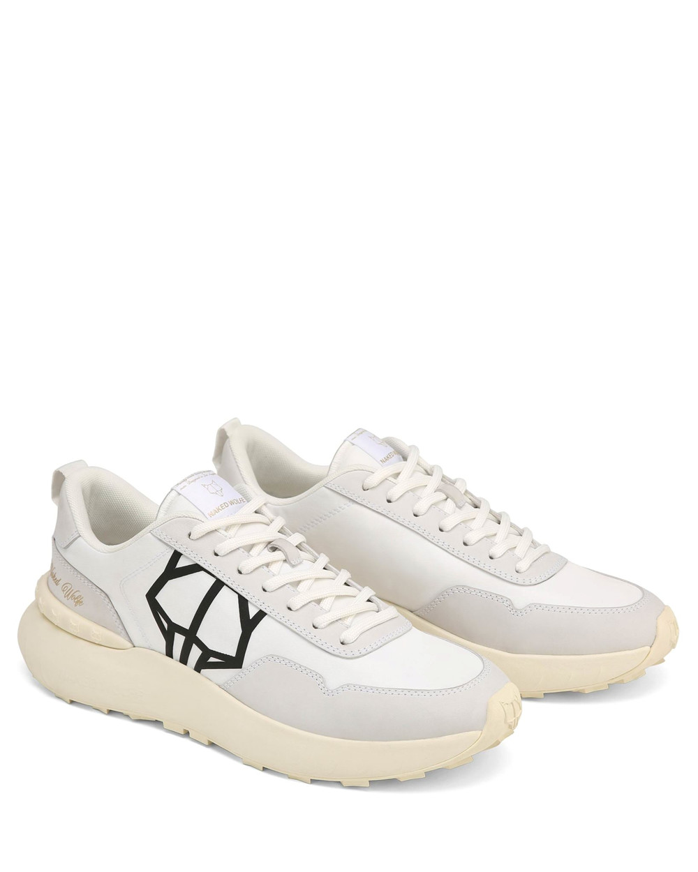 Naked Wolfe Doubt White Nylon Sneakers | 8025-SBQXT