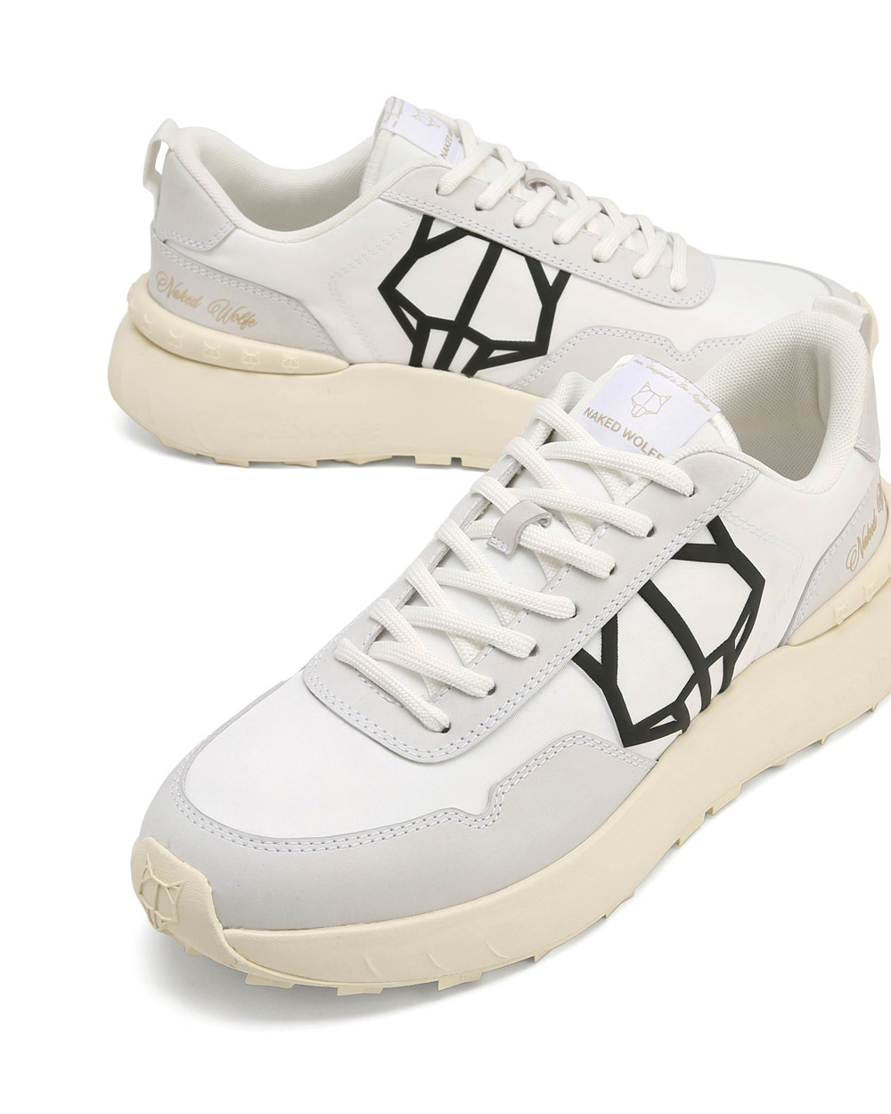 Naked Wolfe Doubt White Nylon Sneakers | 8025-SBQXT