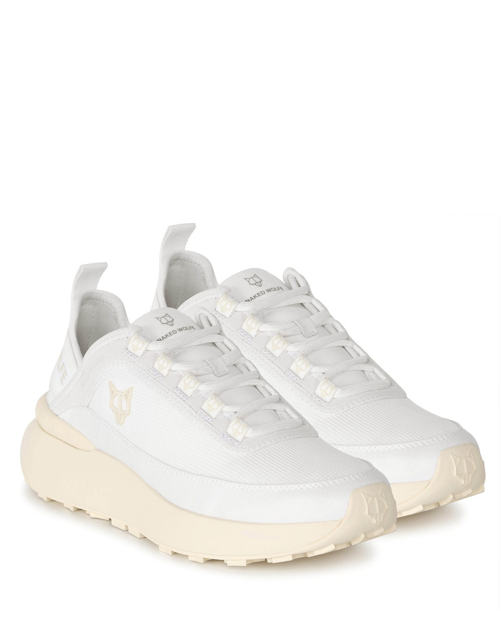 Naked Wolfe Drip White Nylon Sneakers | 4729-NFCZM