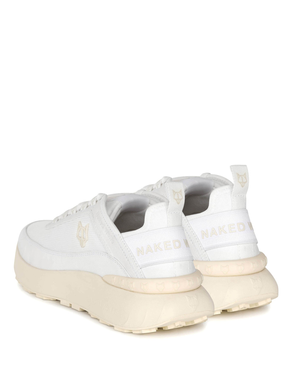 Naked Wolfe Drip White Nylon Sneakers | 4729-NFCZM