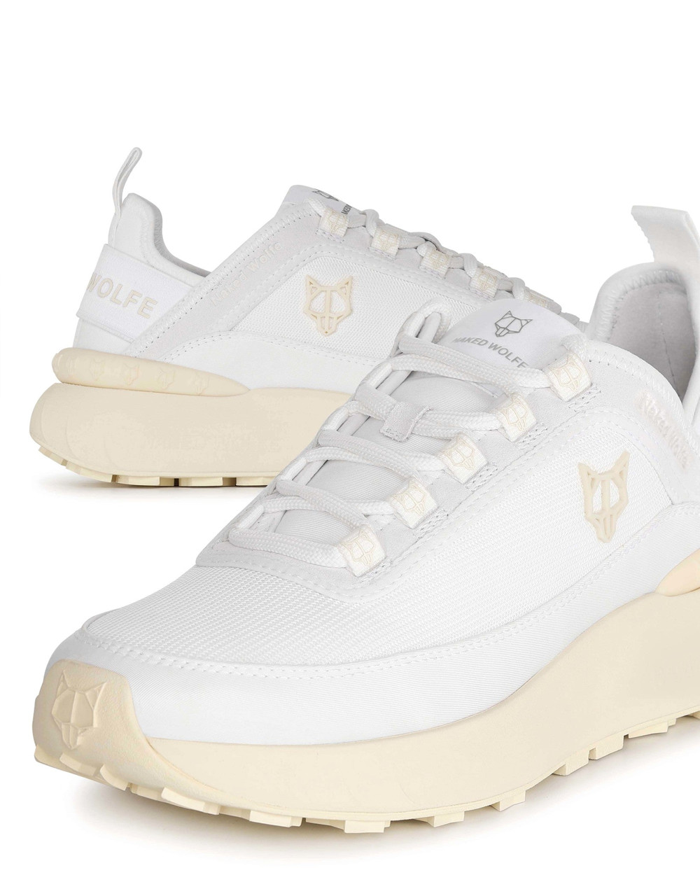 Naked Wolfe Drip White Nylon Sneakers | 4729-NFCZM