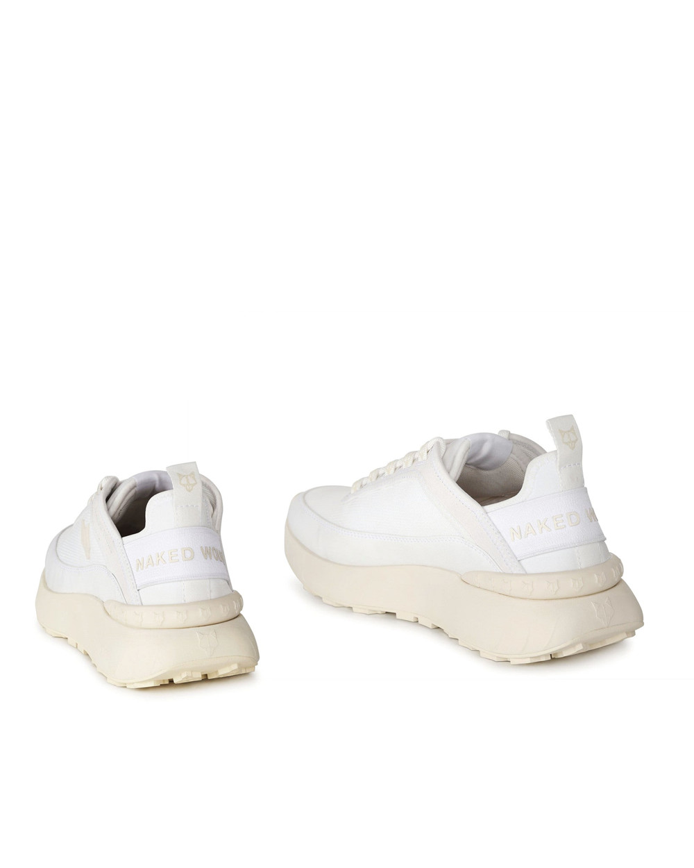 Naked Wolfe Drip White Nylon Sneakers | 4729-NFCZM