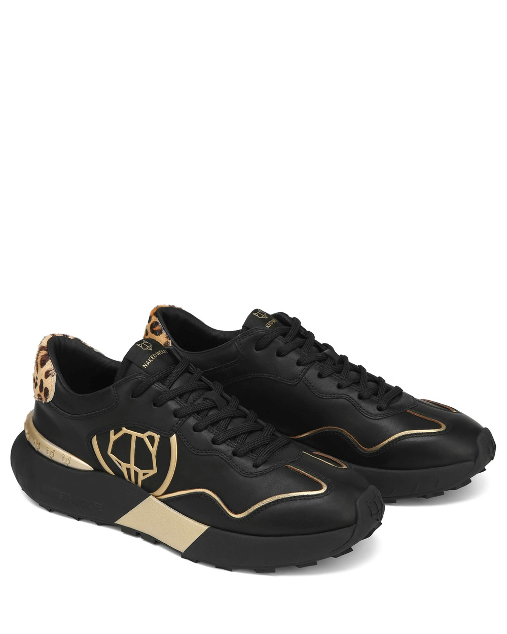 Naked Wolfe Drought Black/Gold Sneakers | 9760-ENATW