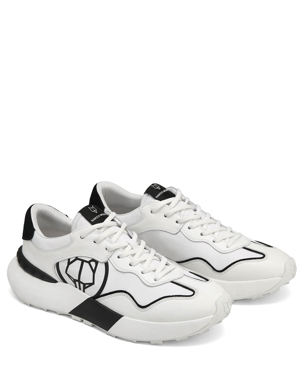 Naked Wolfe Drought White/Black Sneakers | 4391-MRKVI