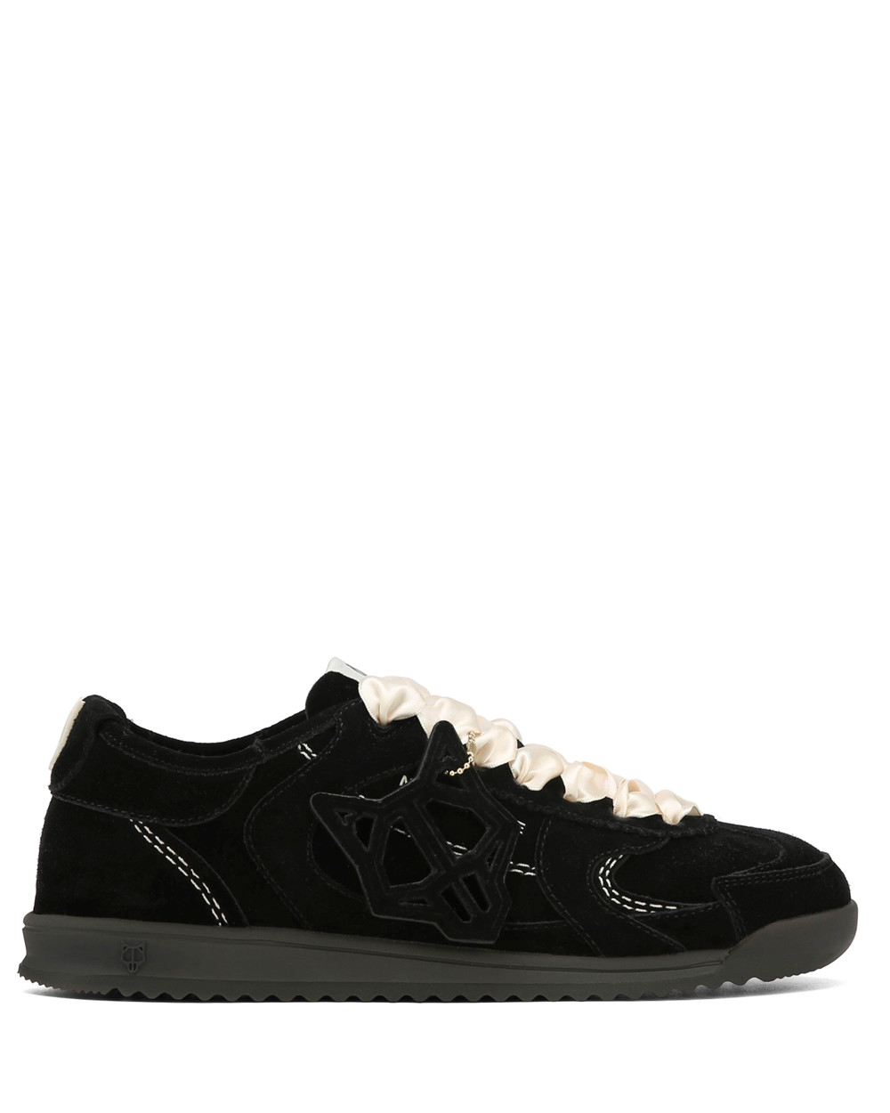 Naked Wolfe Exposed Black Suede Sneakers | 0759-XMCIH