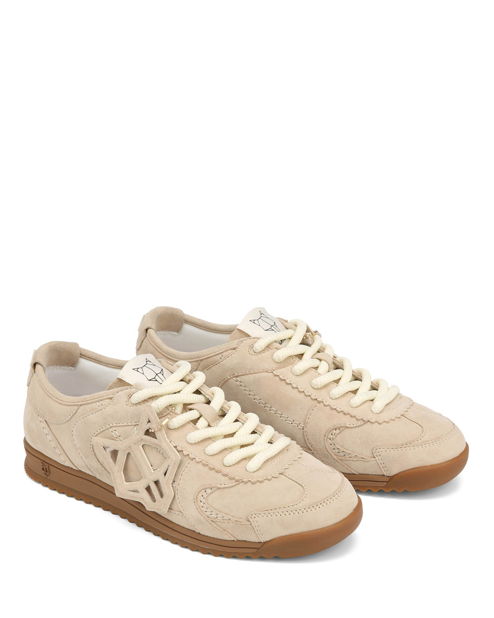 Naked Wolfe Exposed Off White Suede Sneakers | 3841-XNAQY