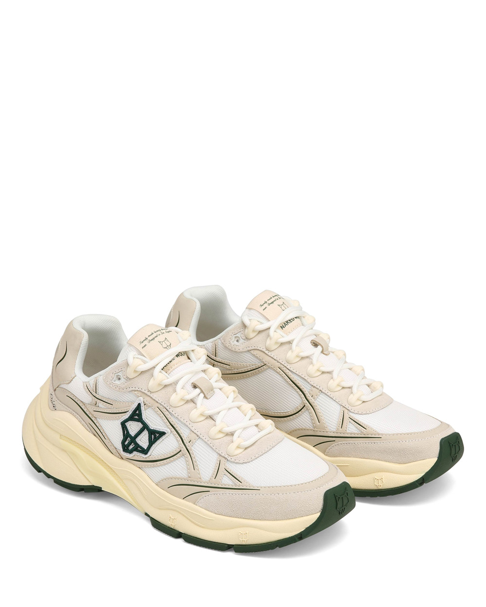 Naked Wolfe Fever Off White Mesh Sneakers | 1389-XZHGP