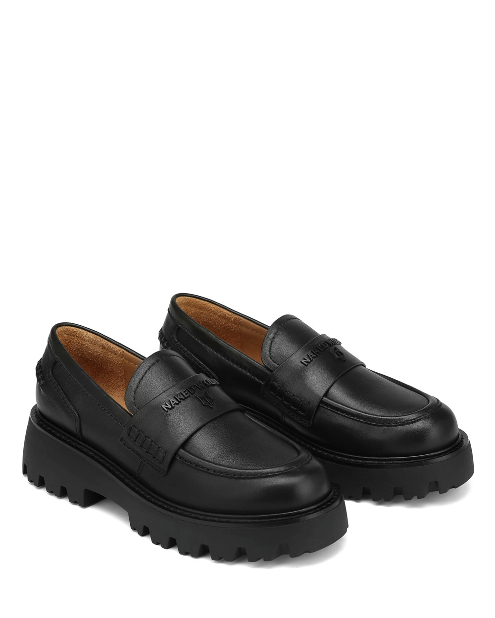 Naked Wolfe Flawed Black Leather Loafers | 4805-IRLOG