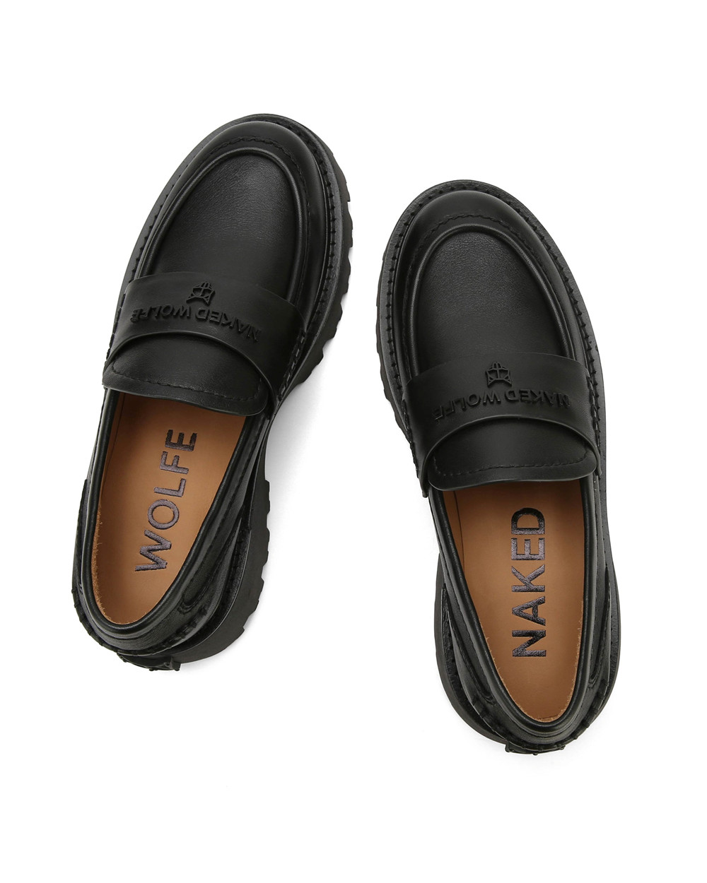 Naked Wolfe Flawed Black Leather Loafers | 4805-IRLOG