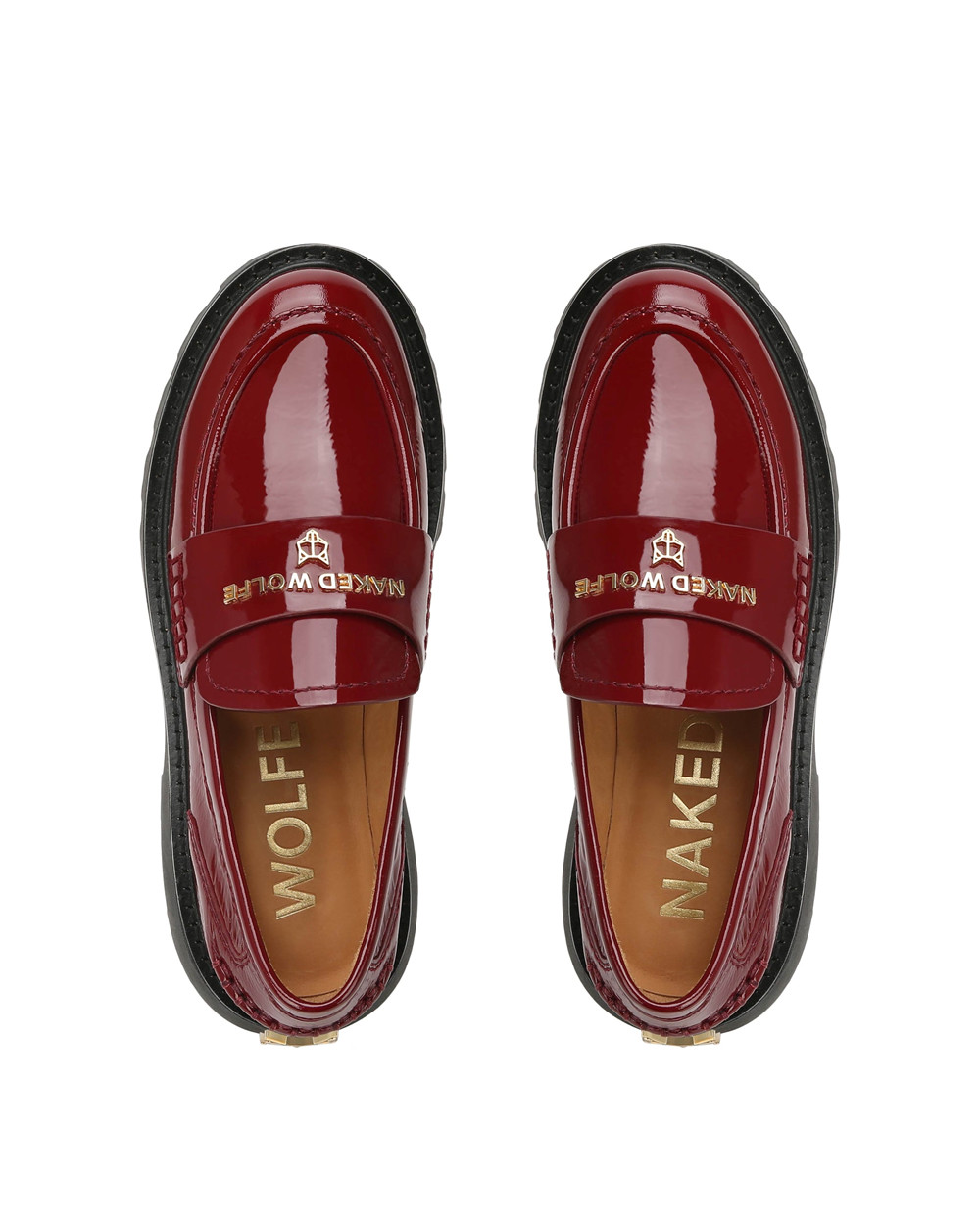 Naked Wolfe Flawed Burgundy Crinkle Patent Leather Loafers | 2914-DSEKW