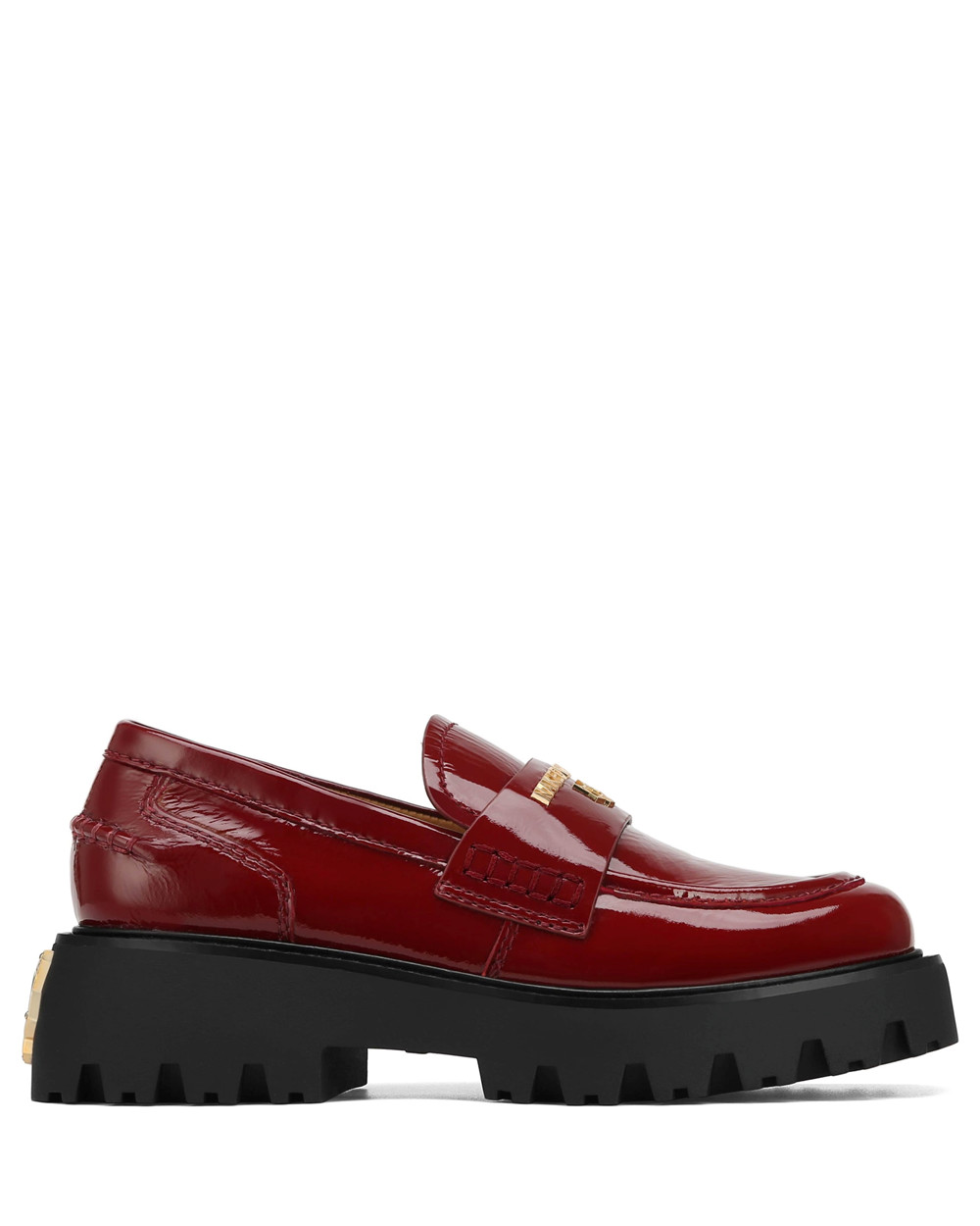 Naked Wolfe Flawed Burgundy Crinkle Patent Leather Loafers | 2914-DSEKW