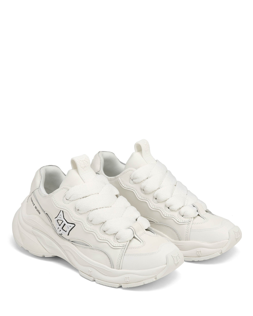 Naked Wolfe Flip White Cow Leather Sneakers | 3549-GCFNV