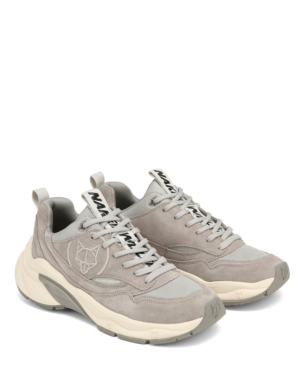 Naked Wolfe Fox Grey Suede Sneakers | 4162-GUHEO