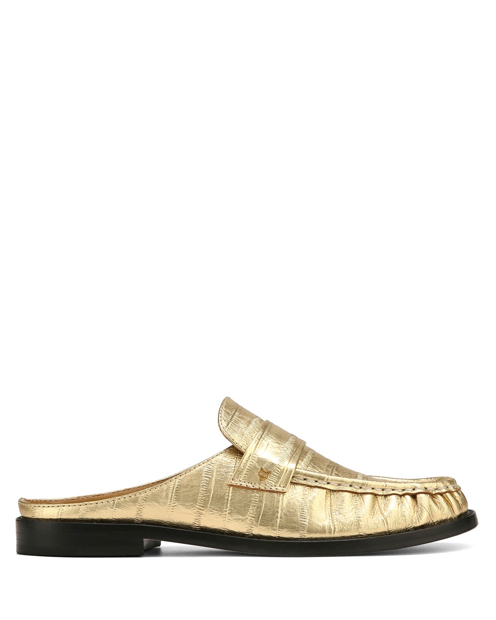 Naked Wolfe Gleam Eel Print Leather Gold Loafers | 1892-ZBCUJ