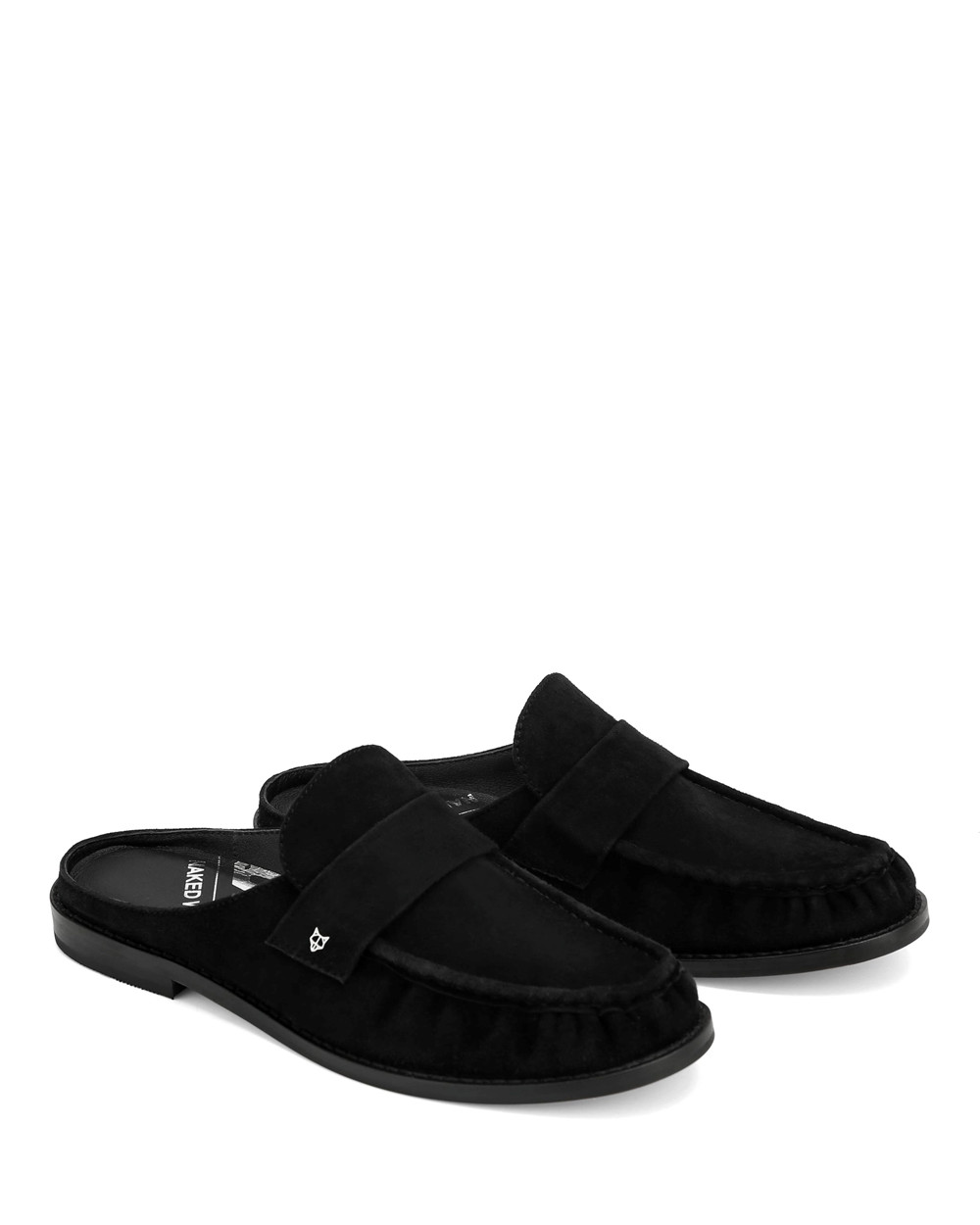 Naked Wolfe Gleam Kid Suede Black Loafers | 1453-OSNGP