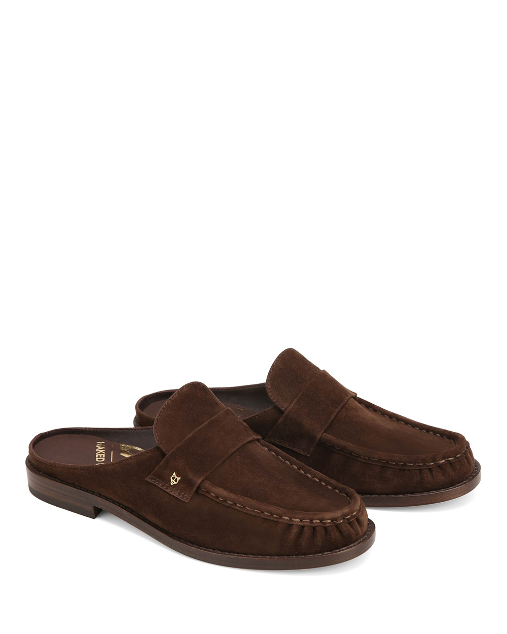 Naked Wolfe Gleam Kid Suede Brown Loafers | 6739-FDNJR