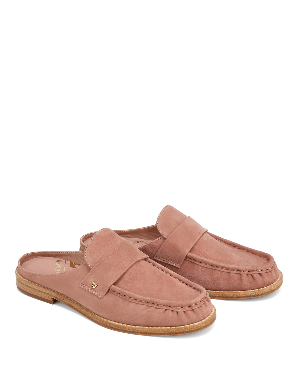 Naked Wolfe Gleam Kid Suede Dusty Pink Loafers | 2134-EXJAP