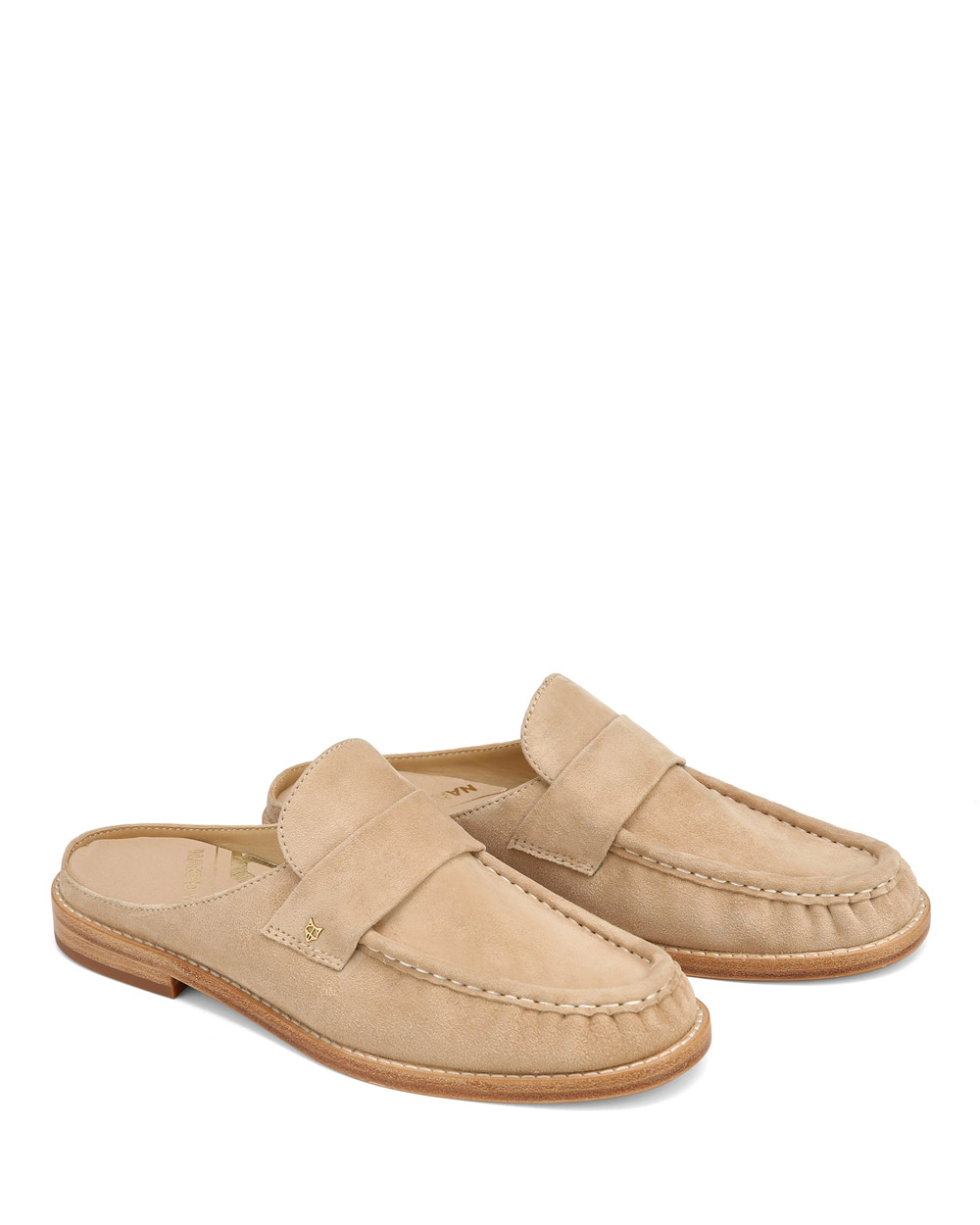 Naked Wolfe Gleam Kid Suede Sand Loafers | 3579-MCUJL