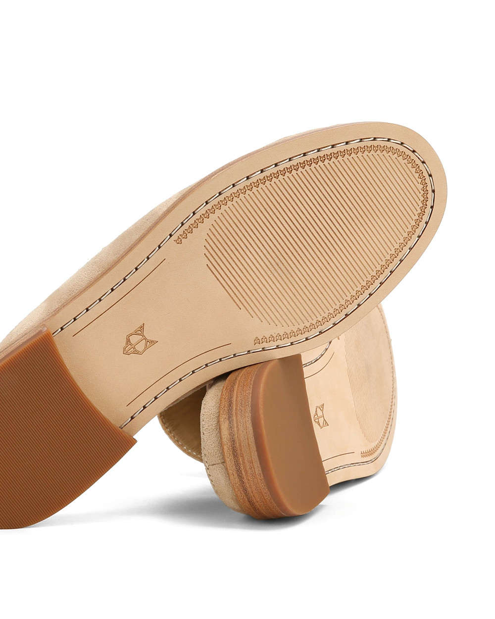 Naked Wolfe Gleam Kid Suede Sand Loafers | 3579-MCUJL