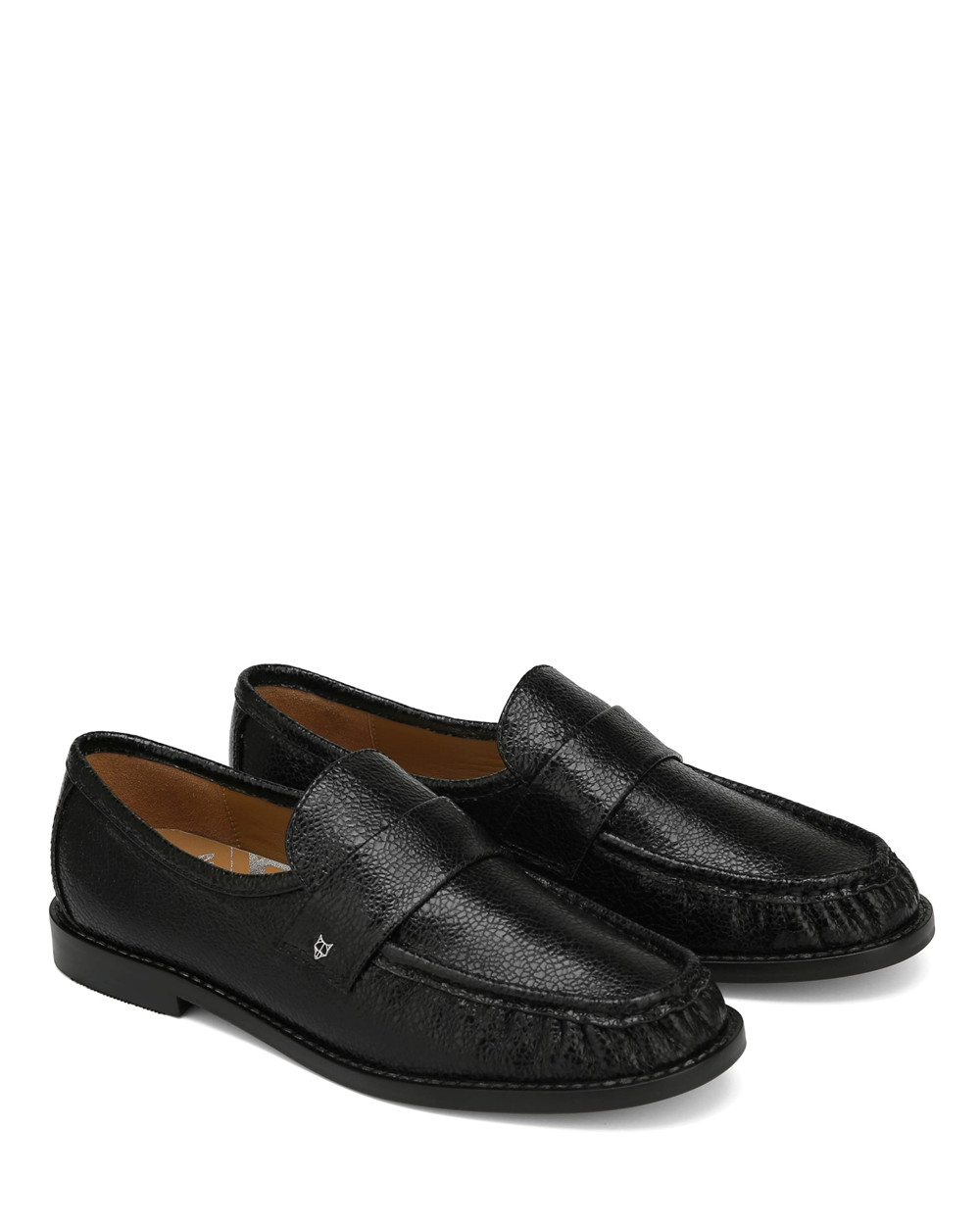 Naked Wolfe Goldie Sheep Leather Black Eel Loafers | 8491-CSTOF