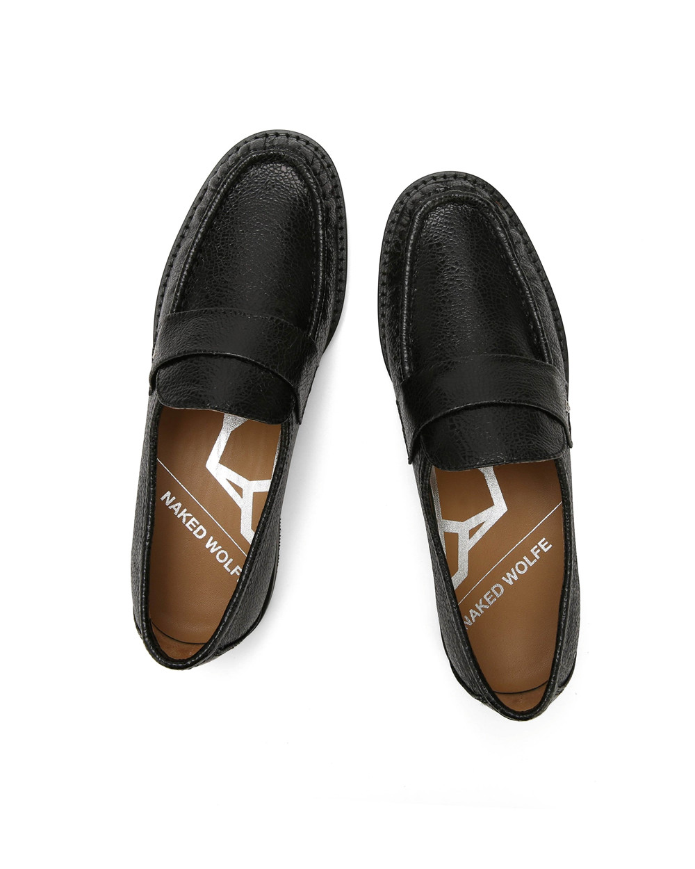 Naked Wolfe Goldie Sheep Leather Black Eel Loafers | 8491-CSTOF