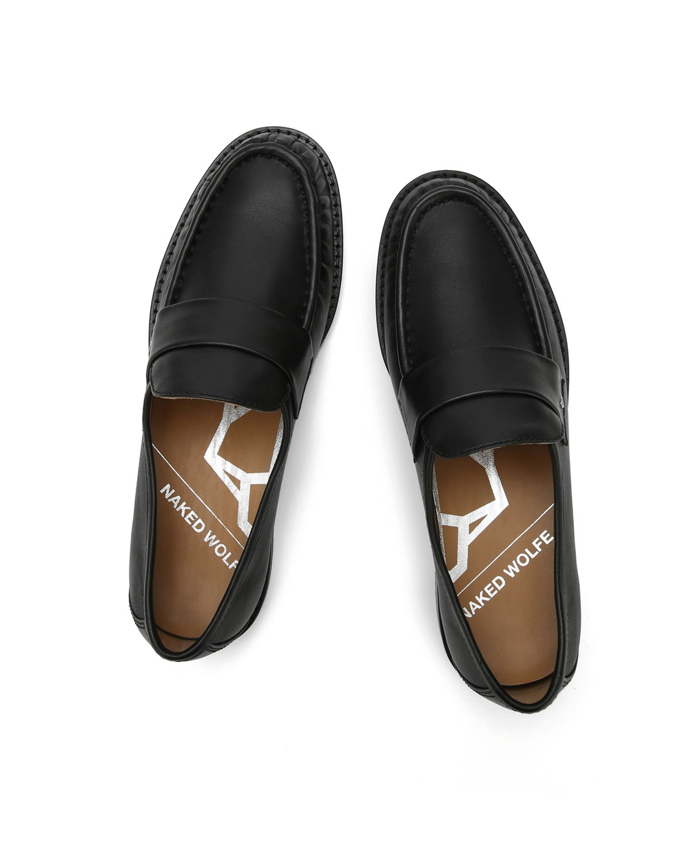 Naked Wolfe Goldie Sheep Leather Black Loafers | 1830-PCQKG