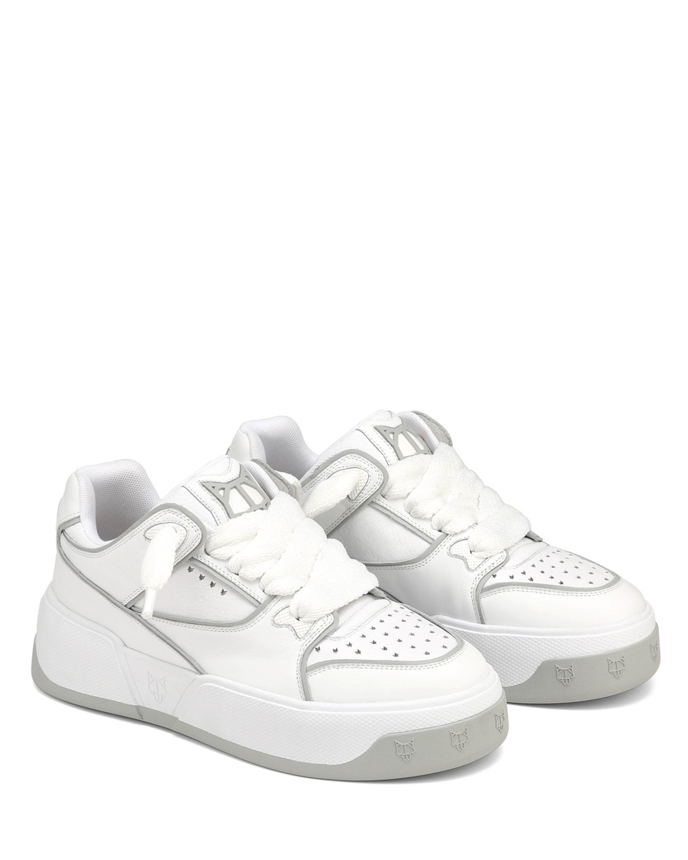 Naked Wolfe Kash Leather White Sneakers | 4106-OHJMT