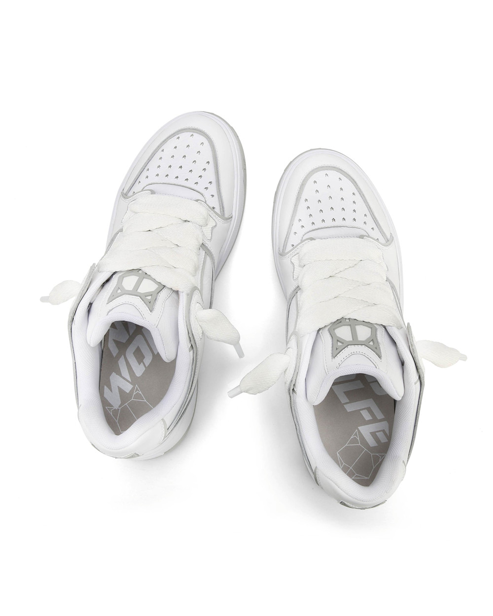 Naked Wolfe Kash Leather White Sneakers | 4106-OHJMT