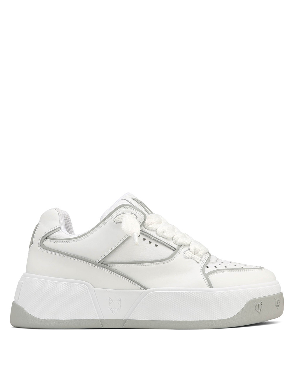 Naked Wolfe Kash Leather White Sneakers | 4106-OHJMT