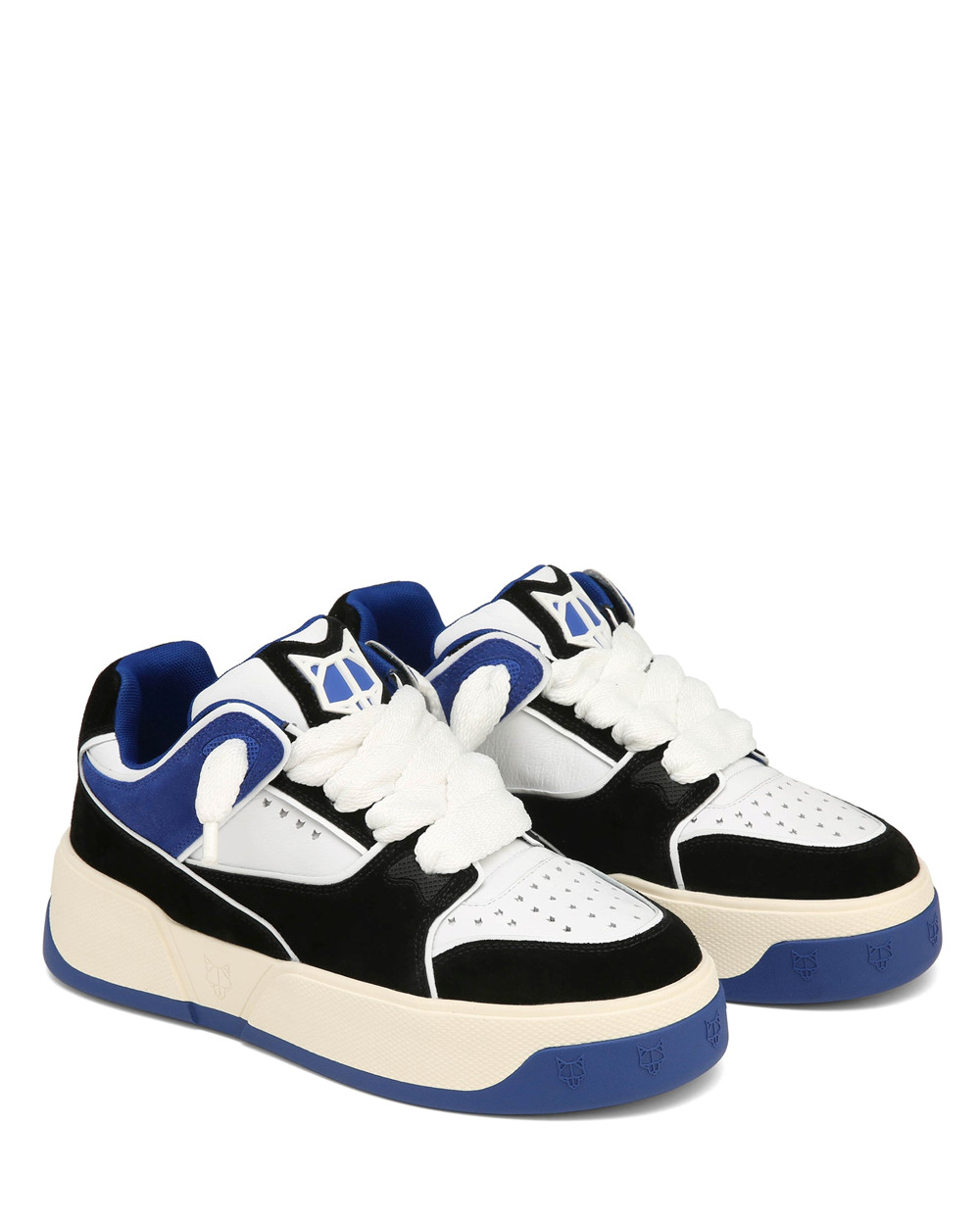 Naked Wolfe Kash Nubuck Leather Blue Sneakers | 0397-JKIUQ