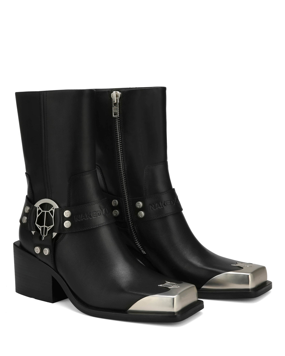 Naked Wolfe Knight Cow Leather Black Boots | 2961-VOPJC