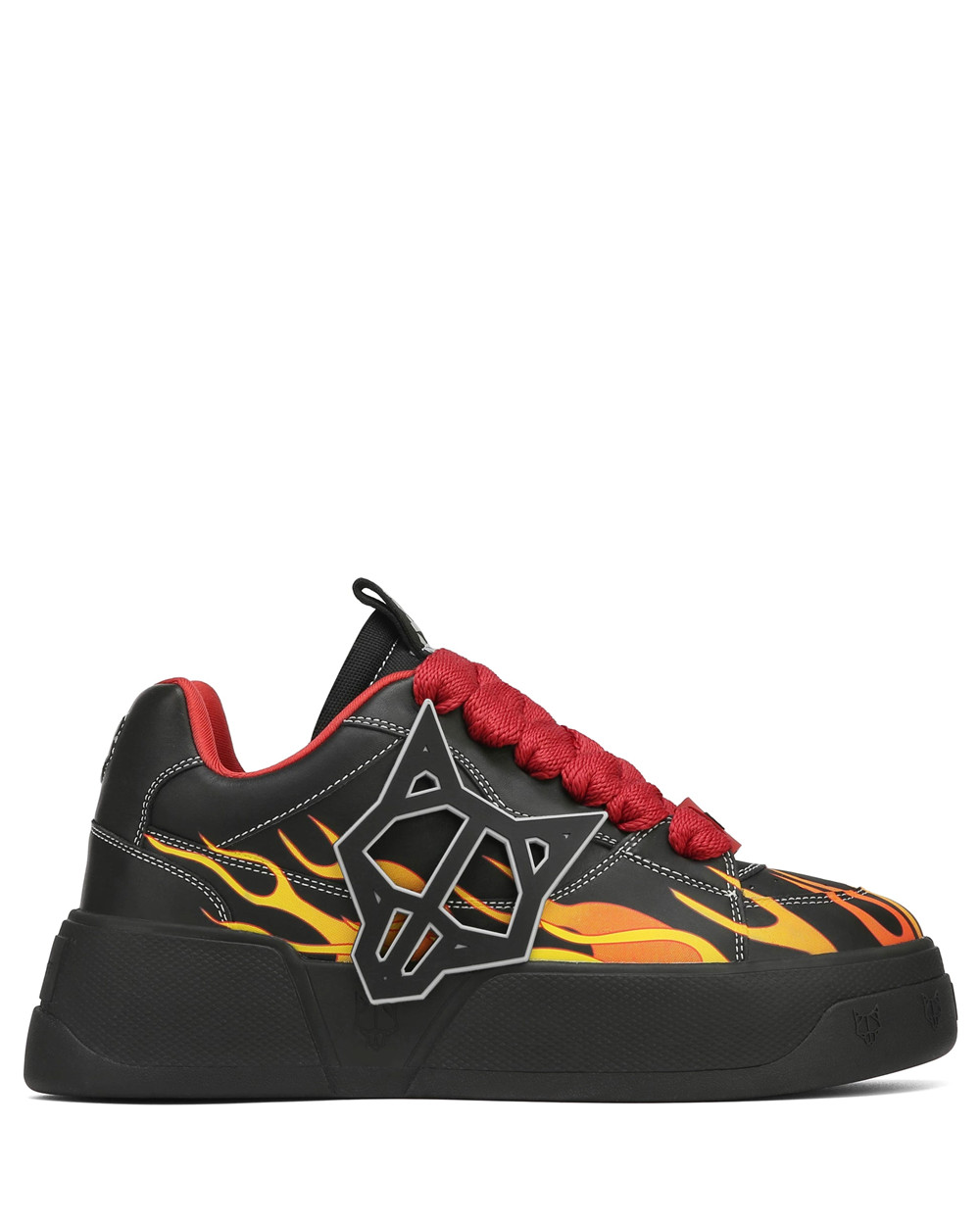 Naked Wolfe Kosa Black Flames Sneakers | 1347-OXDQC