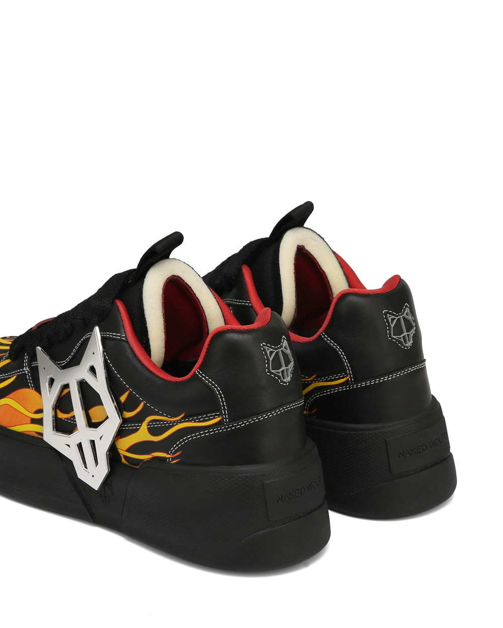 Naked Wolfe Kosa Black Flames Sneakers | 1347-OXDQC