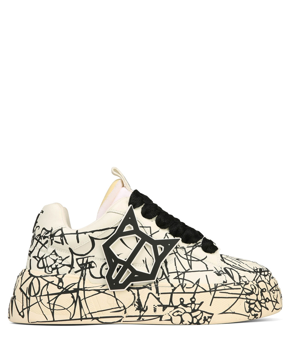 Naked Wolfe Kosa Black Scribble Sneakers | 1423-FRGOI