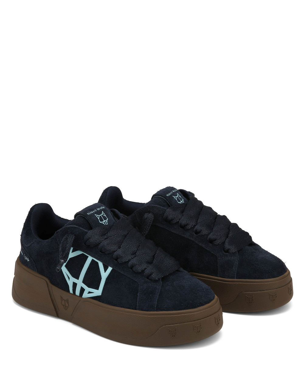 Naked Wolfe Kray Hairy Cow Suede Ocean Sneakers | 4896-RHUGM