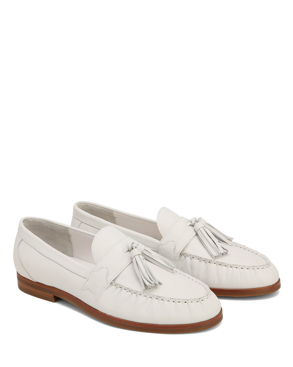 Naked Wolfe Lido Pure White Wave Cow Suede Loafers | 7564-BXUDA