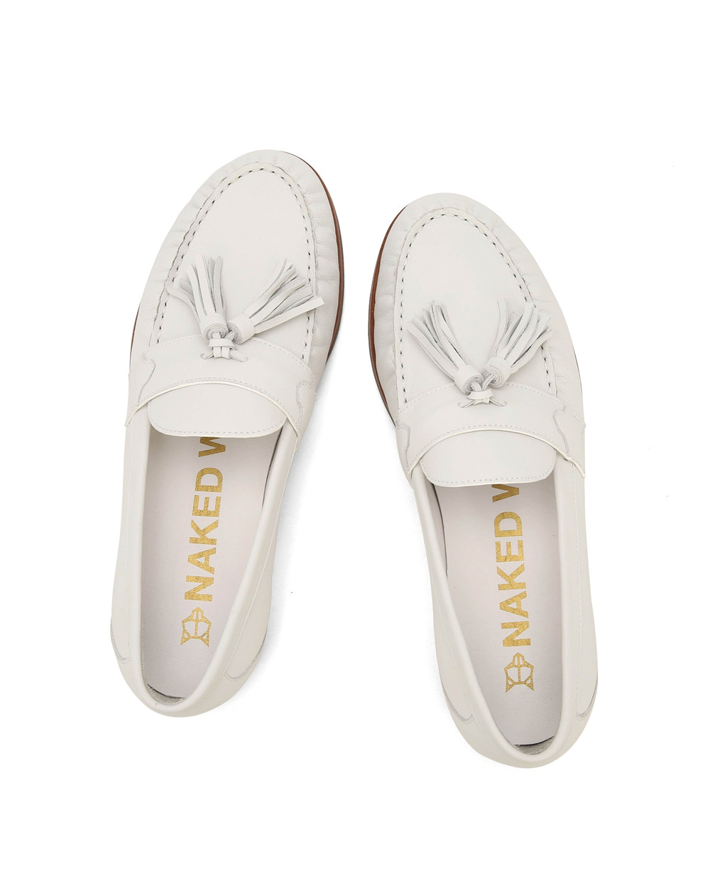 Naked Wolfe Lido Pure White Wave Cow Suede Loafers | 7564-BXUDA