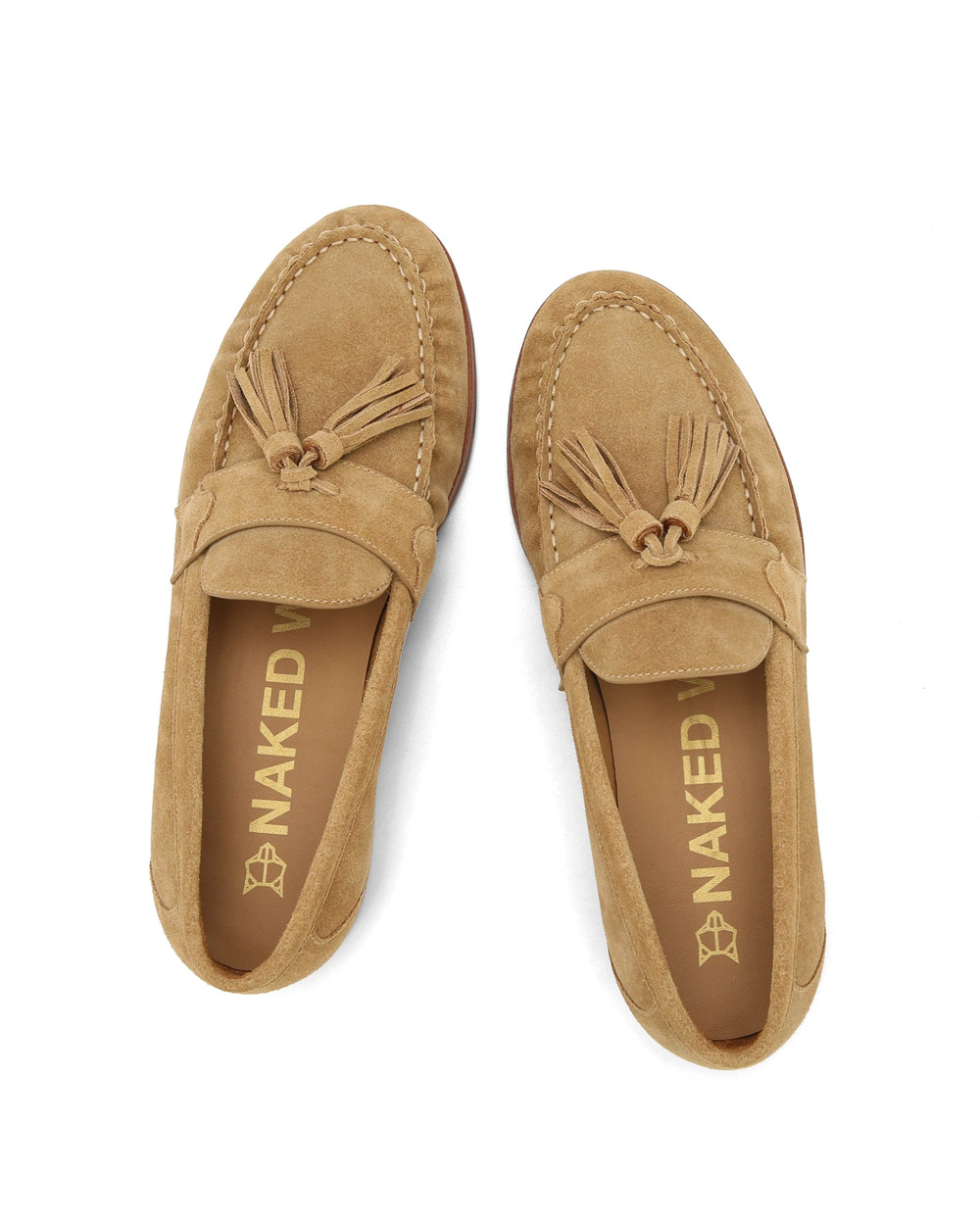 Naked Wolfe Lido Tan Cow Suede Loafers | 5236-AYFIU