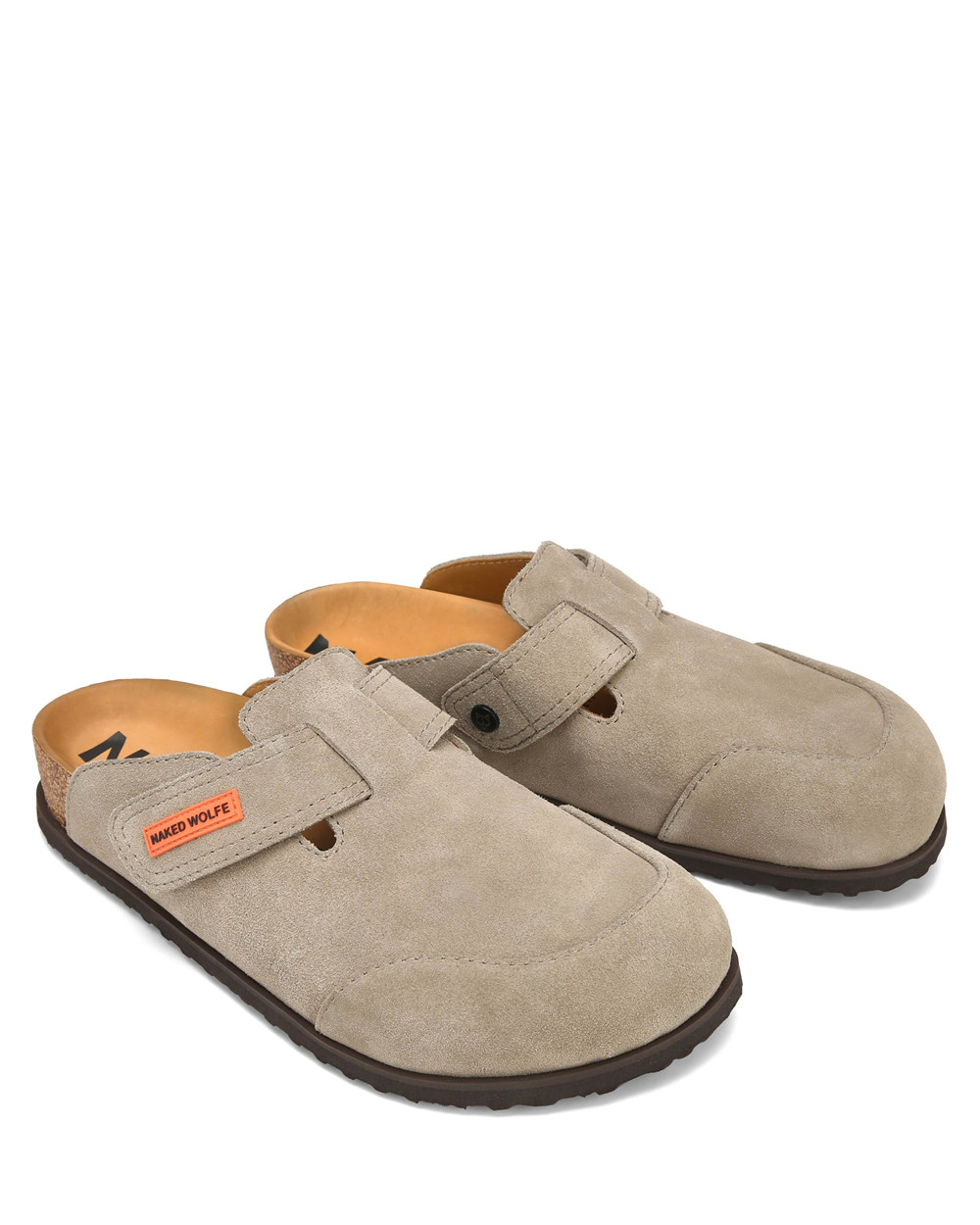 Naked Wolfe Melt Taupe Suede Slides | 1250-OYRJT