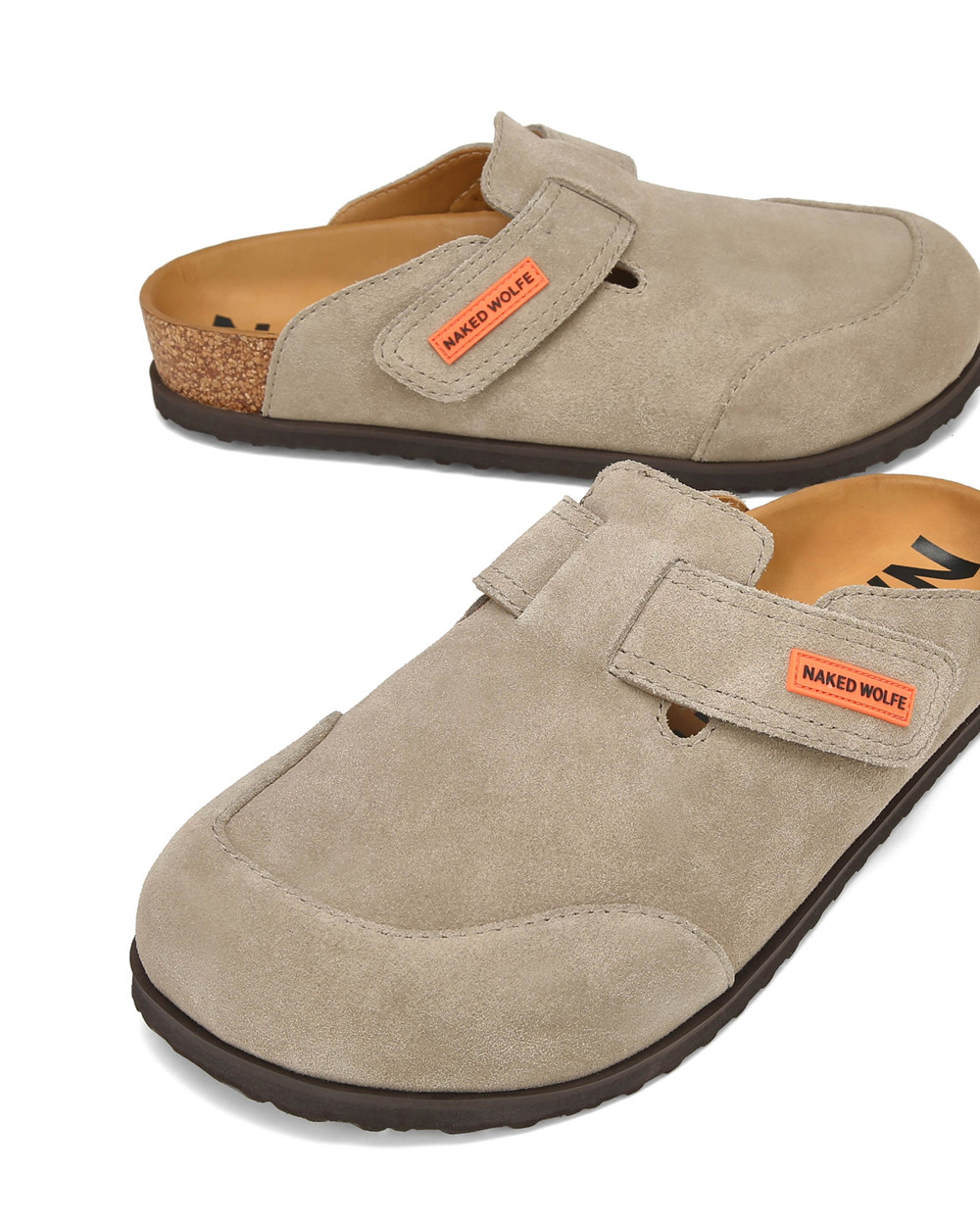 Naked Wolfe Melt Taupe Suede Slides | 1250-OYRJT