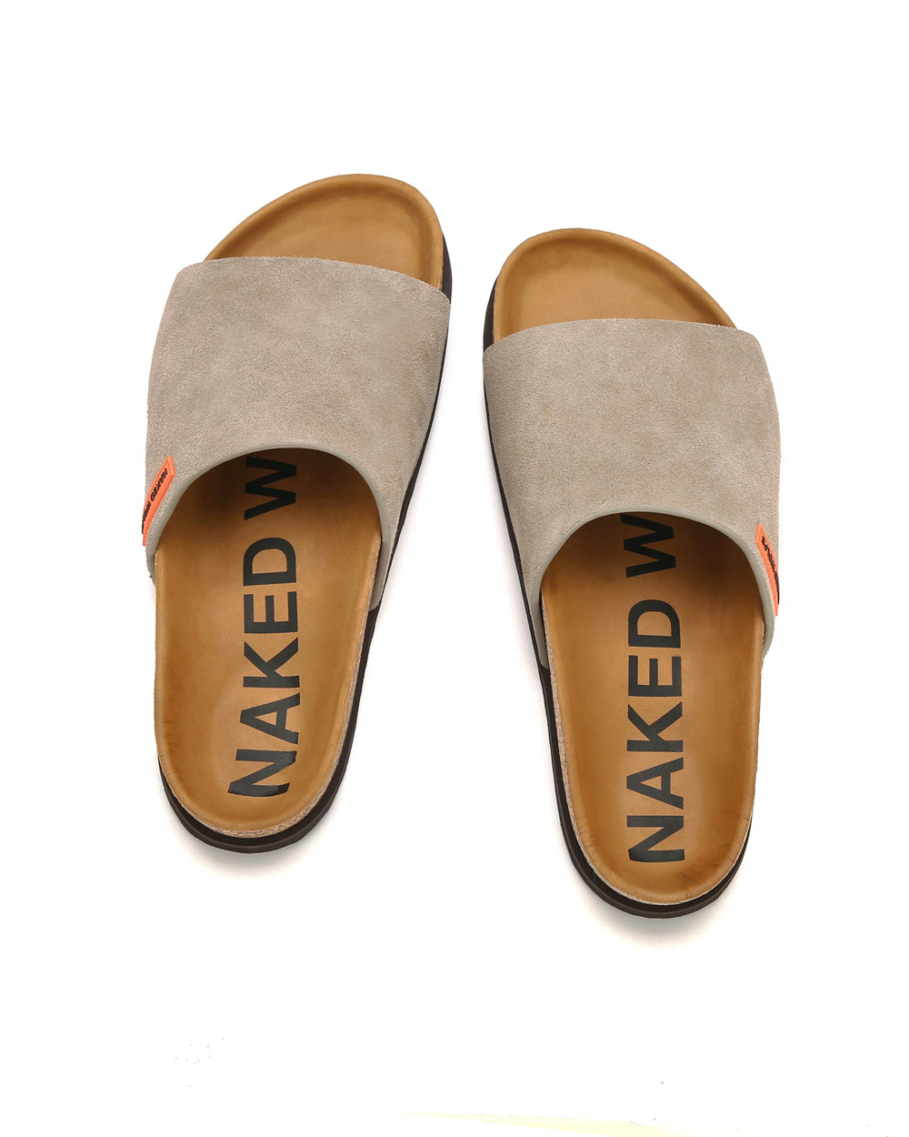 Naked Wolfe Moody Taupe Suede Slides | 9647-DVCPQ