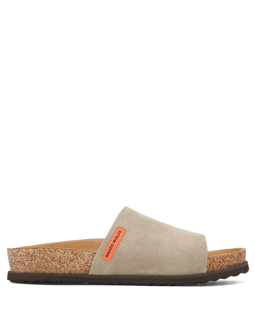 Naked Wolfe Moody Taupe Suede Slides | 9647-DVCPQ