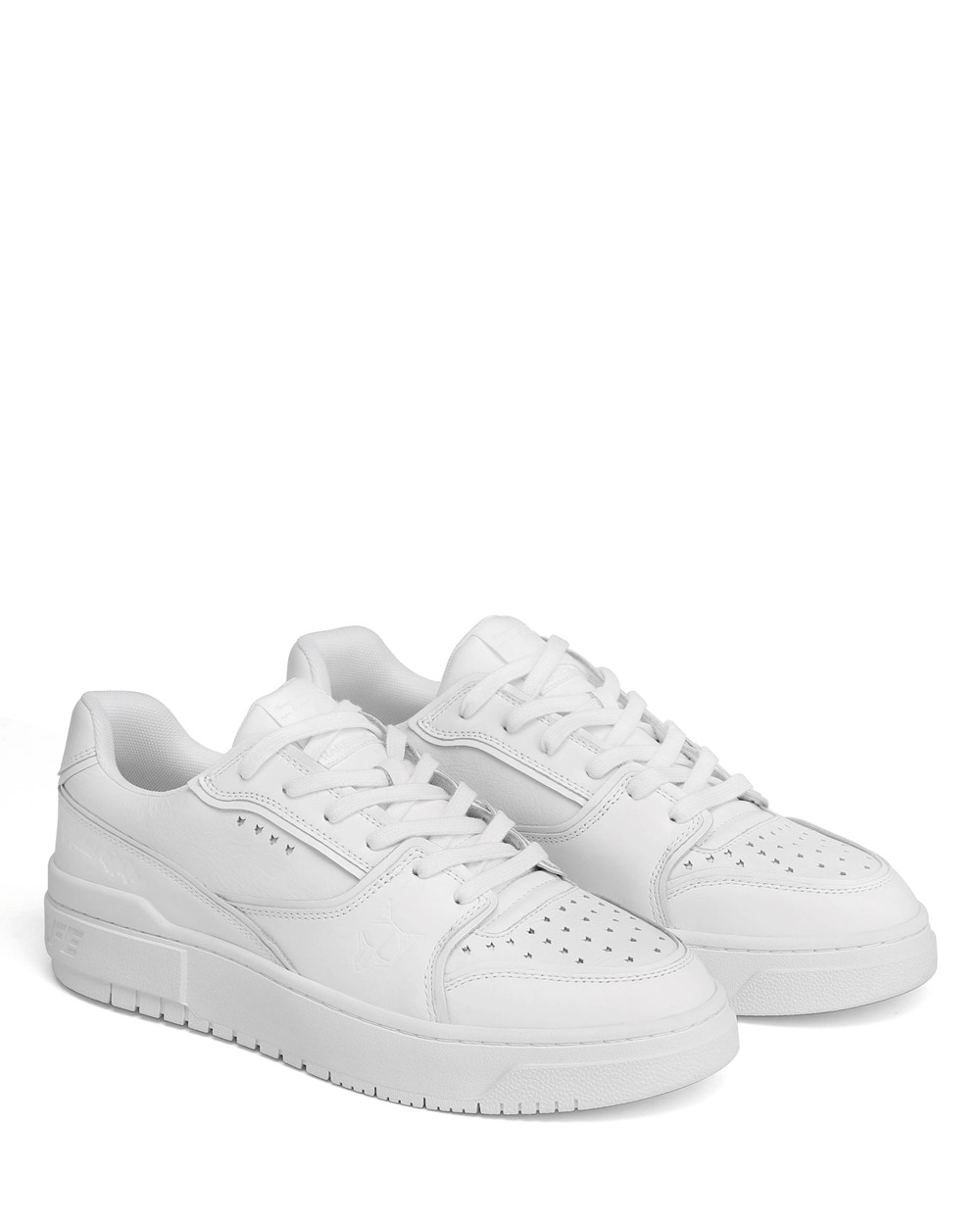 Naked Wolfe NW-01 Triple White Leather Sneakers | 1689-CYZIF