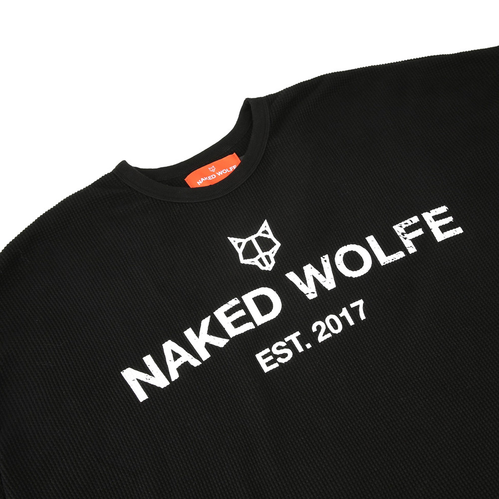 Naked Wolfe Naked Wolfe Thermal Black Sweatshirts | 4586-VXCKE