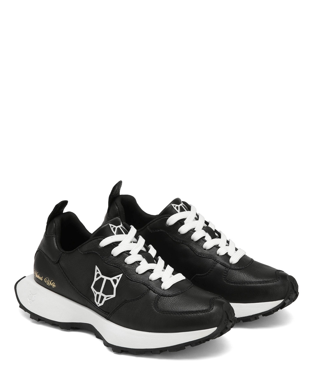 Naked Wolfe Pacific Black Genesis Leather Sneakers | 1956-LAZWE